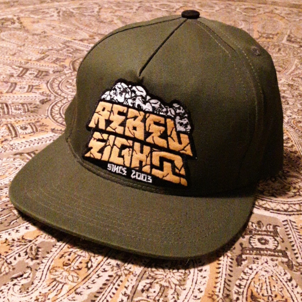Rebel 8 RARE skull pile olive snapback Obey Mishka